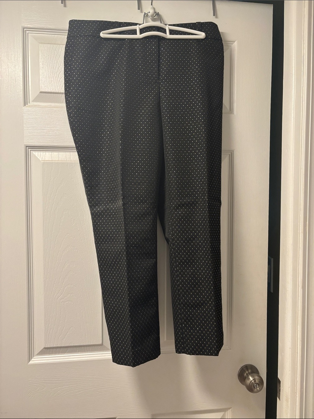 Ann Taylor Black Women’s  Dress Pants with Micro Dot Pattern